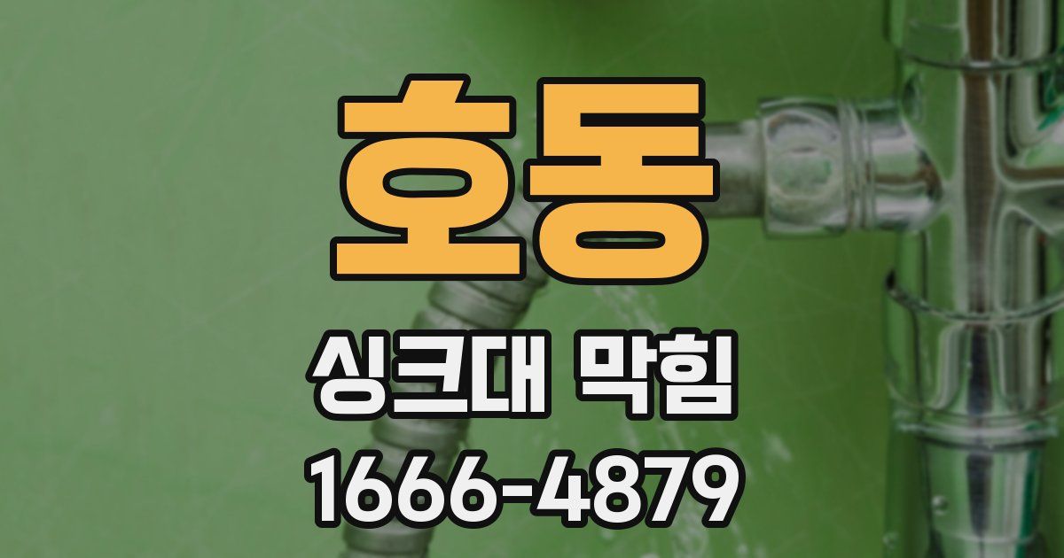 호동 싱크대 막힘