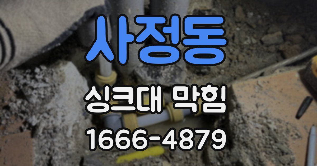 사정동 싱크대 막힘