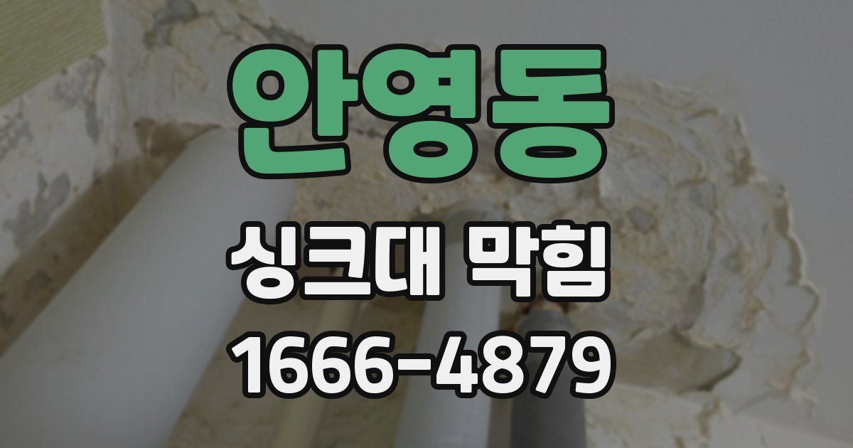 안영동 싱크대 막힘