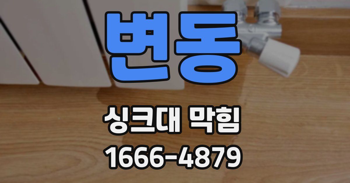 변동 싱크대 막힘