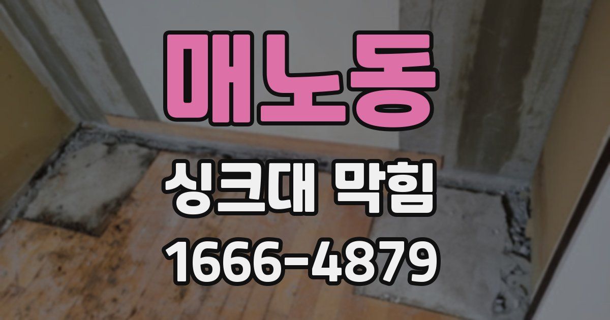 매노동 싱크대 막힘