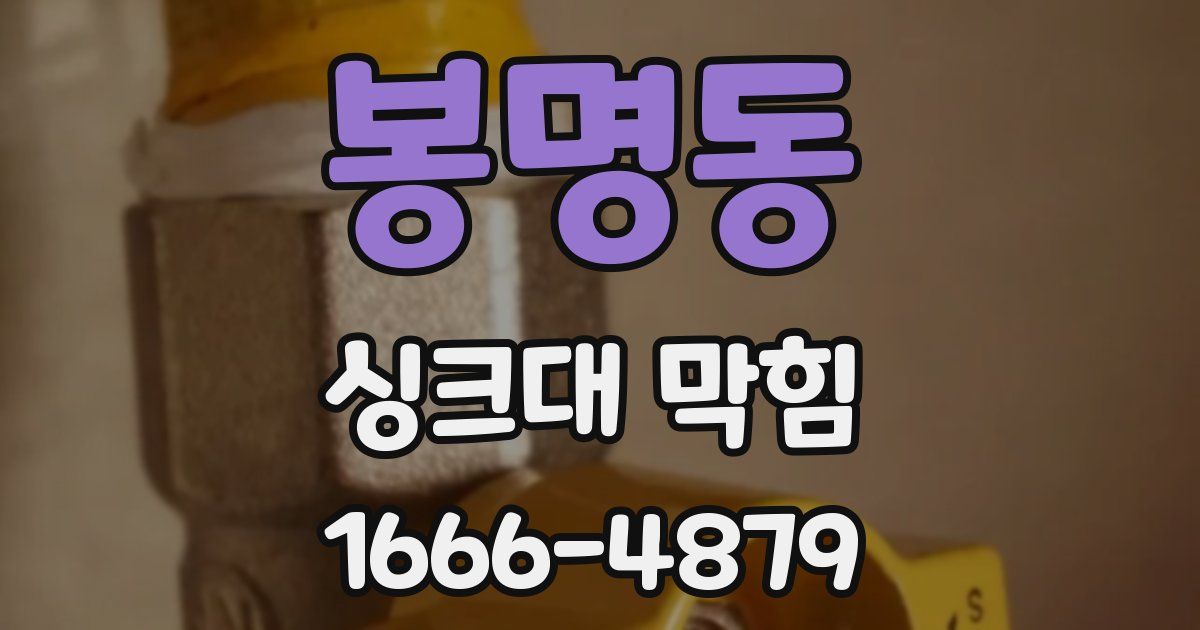 봉명동 싱크대 막힘