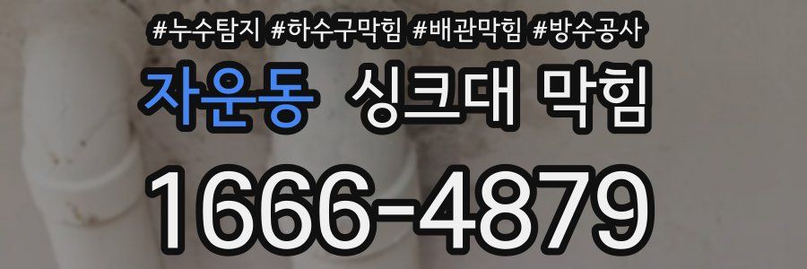 자운동 싱크대 막힘
