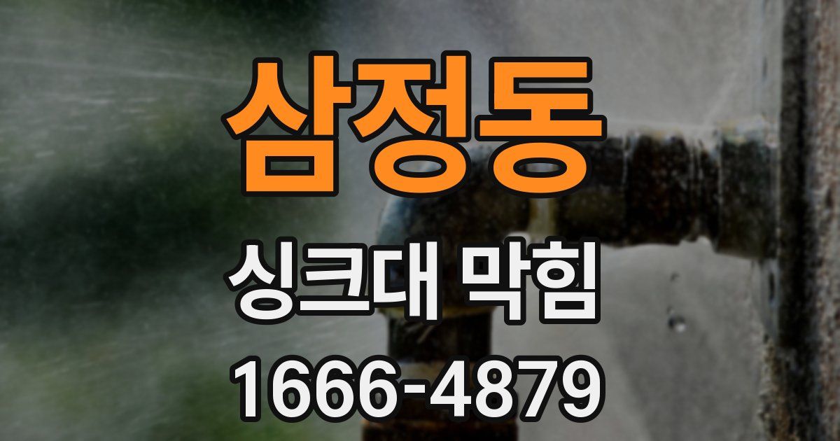삼정동 싱크대 막힘