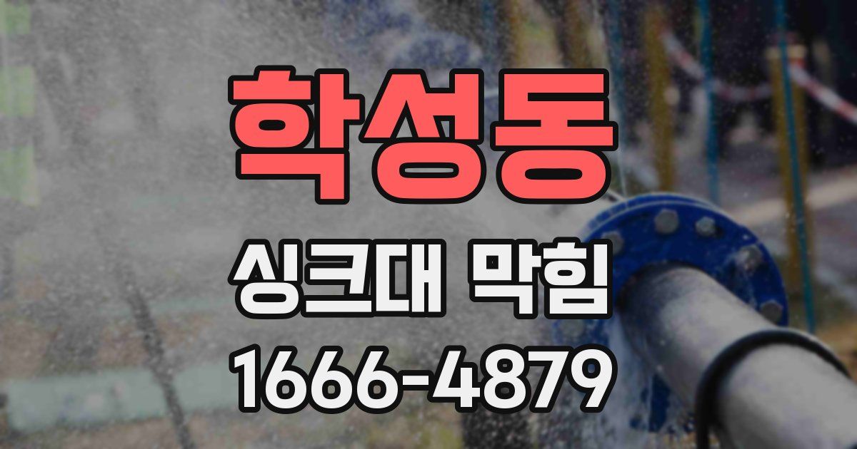 학성동 싱크대 막힘