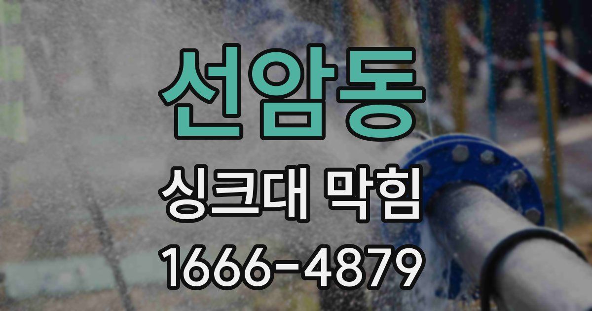 선암동 싱크대 막힘
