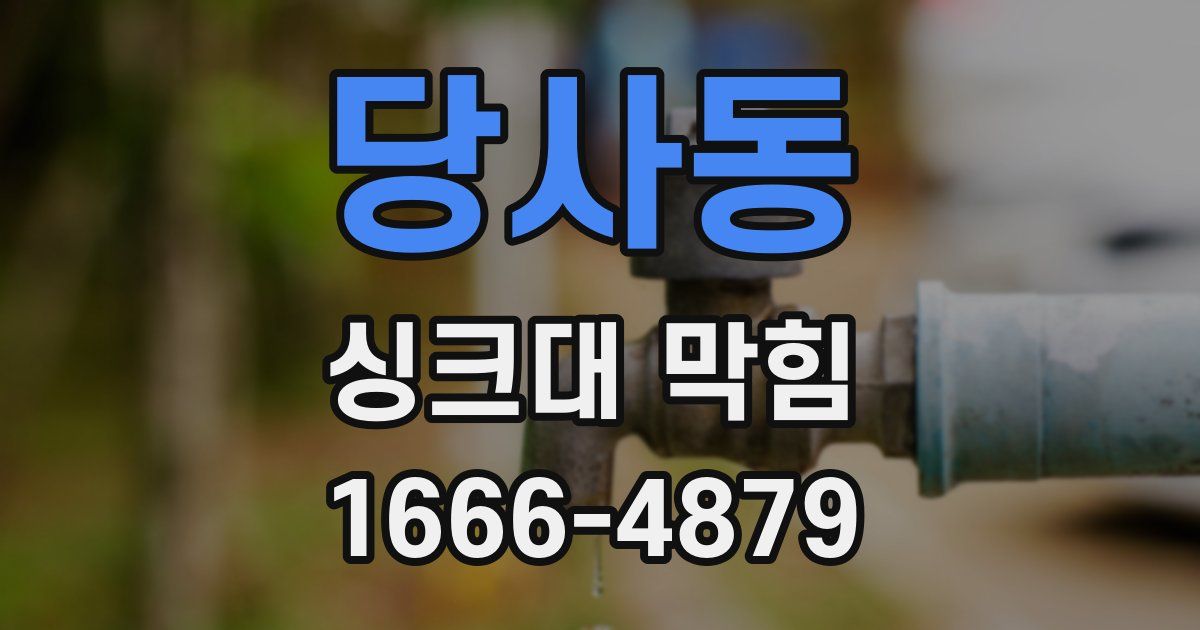 당사동 싱크대 막힘