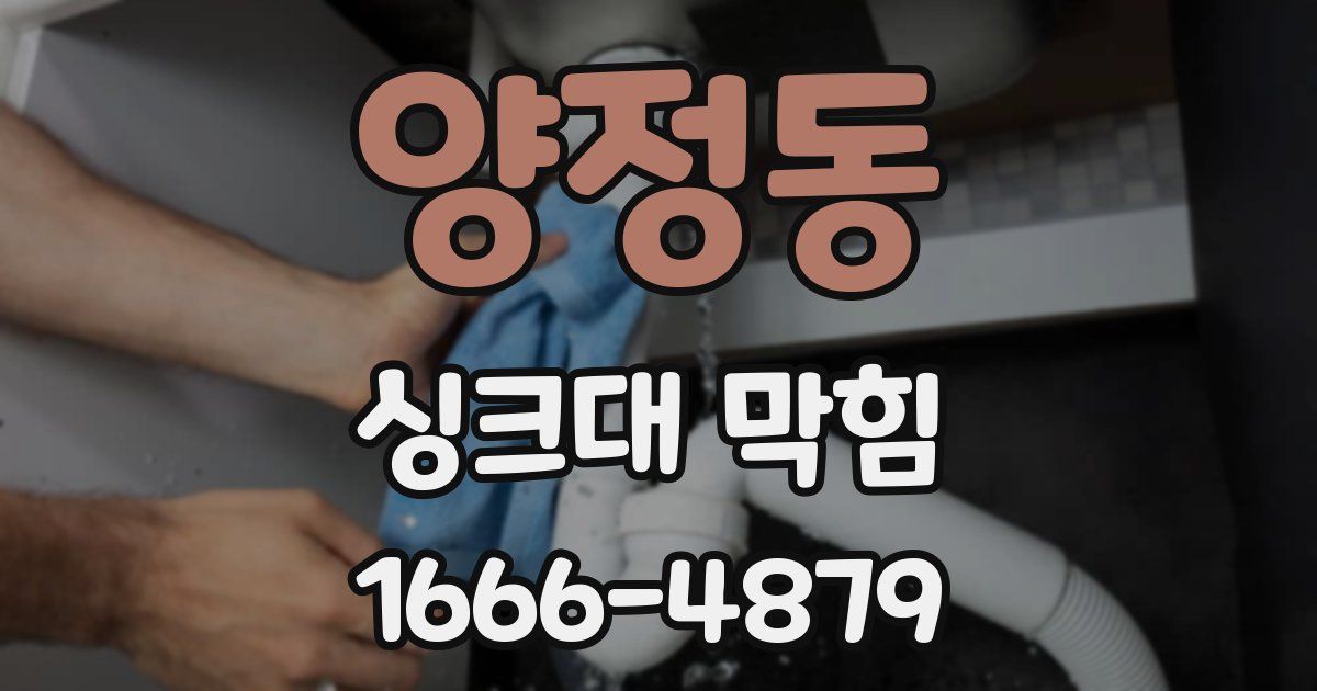 양정동 싱크대 막힘