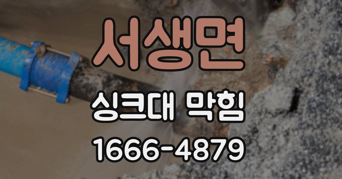 서생면 싱크대 막힘