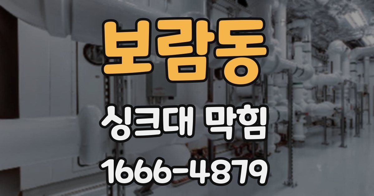 보람동 싱크대 막힘