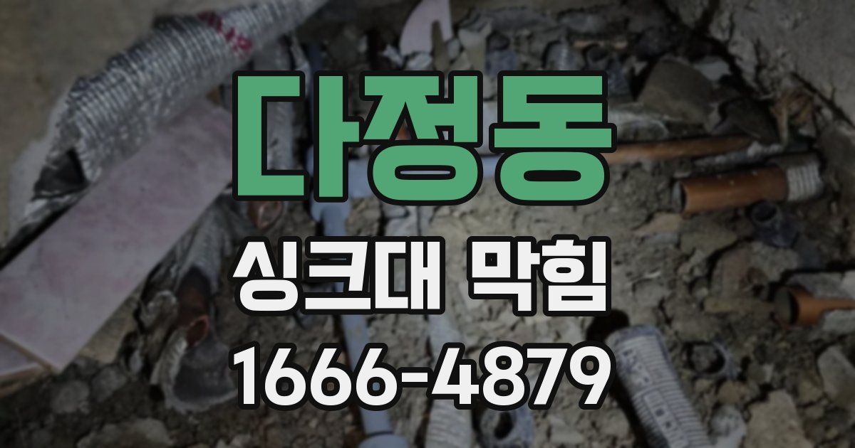 다정동 싱크대 막힘