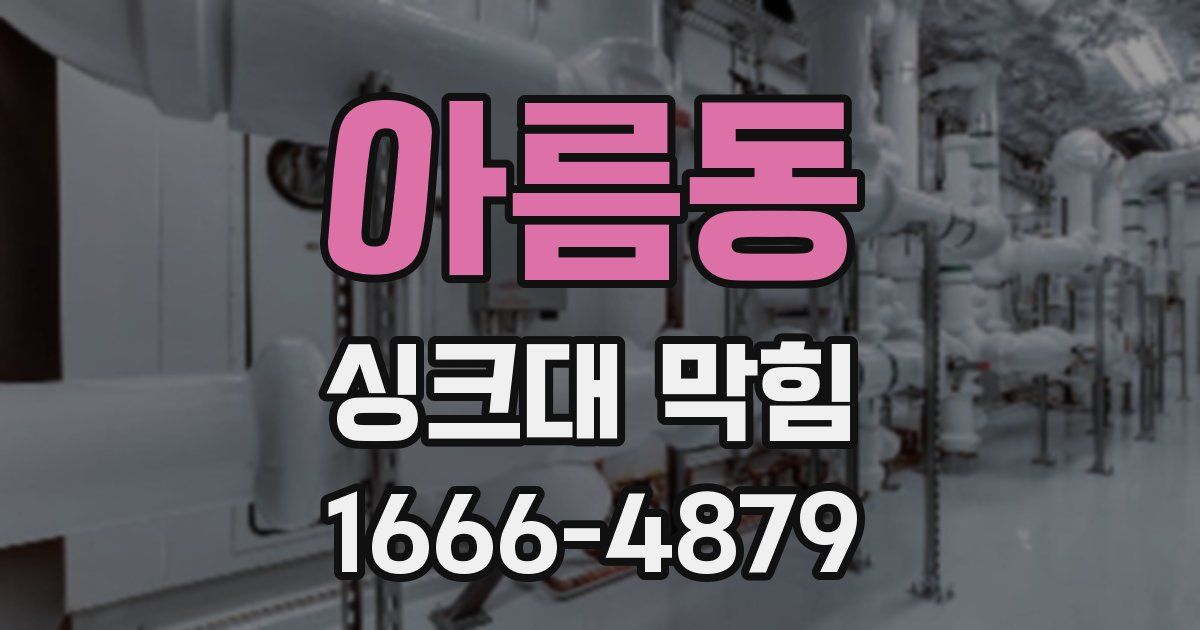 아름동 싱크대 막힘