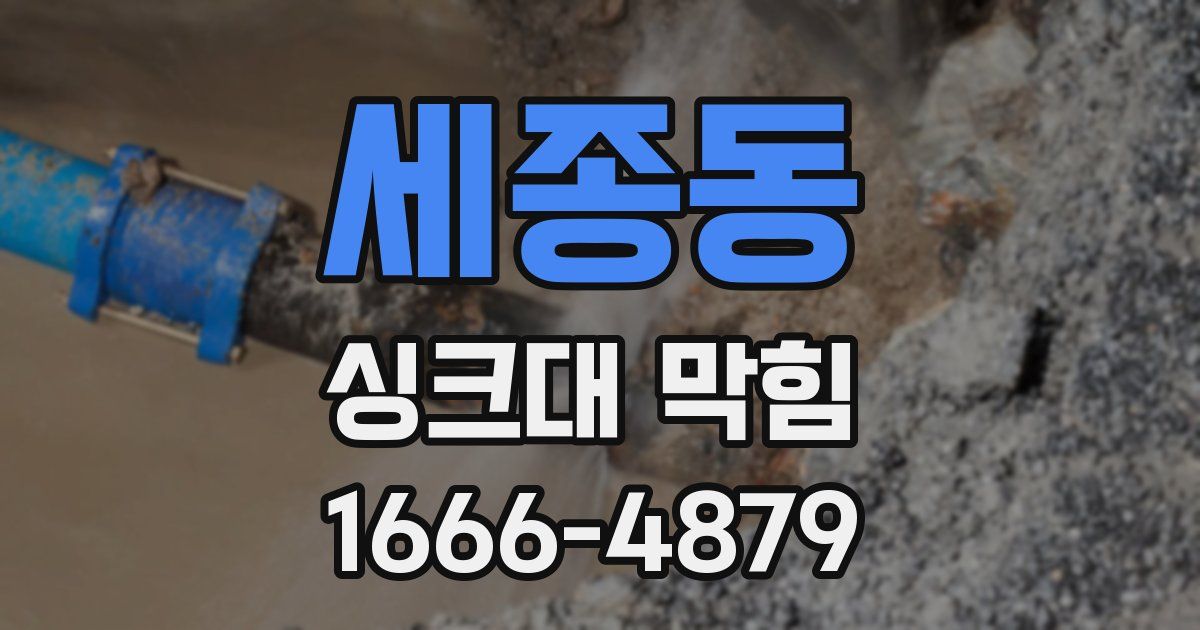 세종동 싱크대 막힘