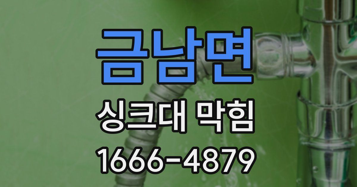 금남면 싱크대 막힘