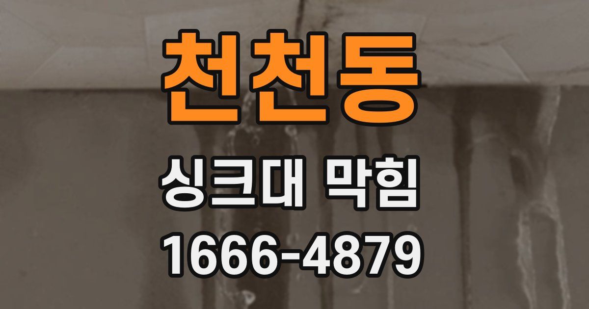 천천동 싱크대 막힘