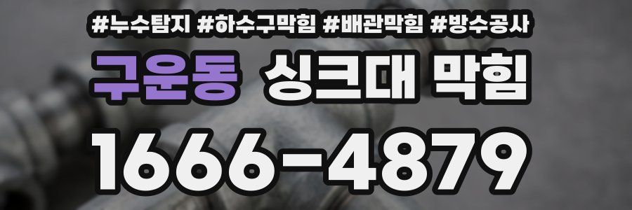 구운동 싱크대 막힘
