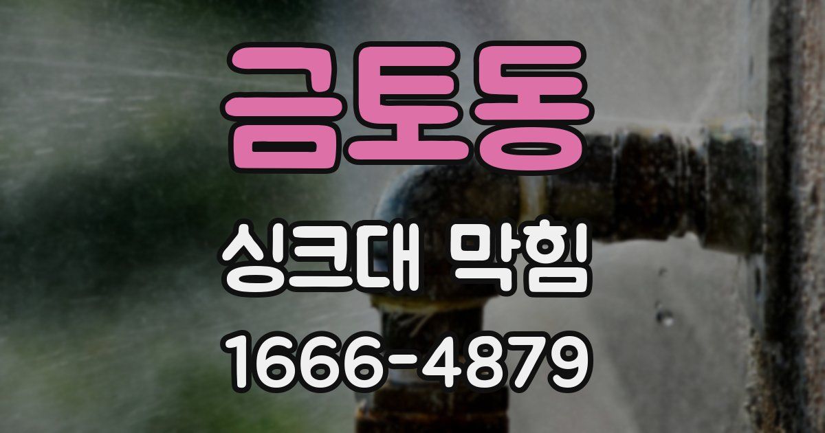금토동 싱크대 막힘