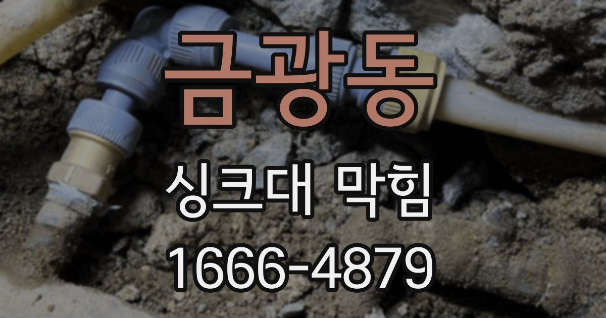 금광동 싱크대 막힘
