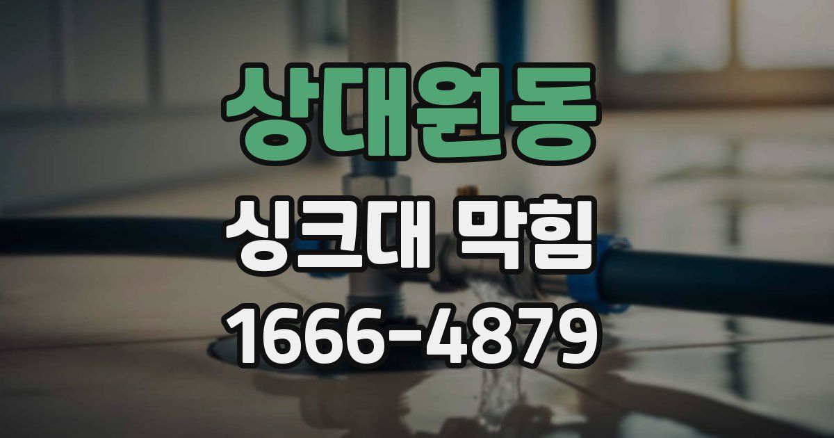 상대원동 싱크대 막힘
