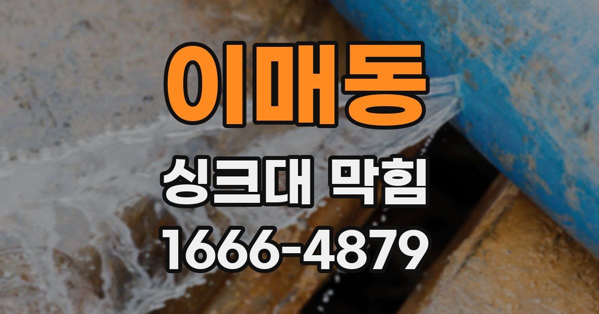 이매동 싱크대 막힘