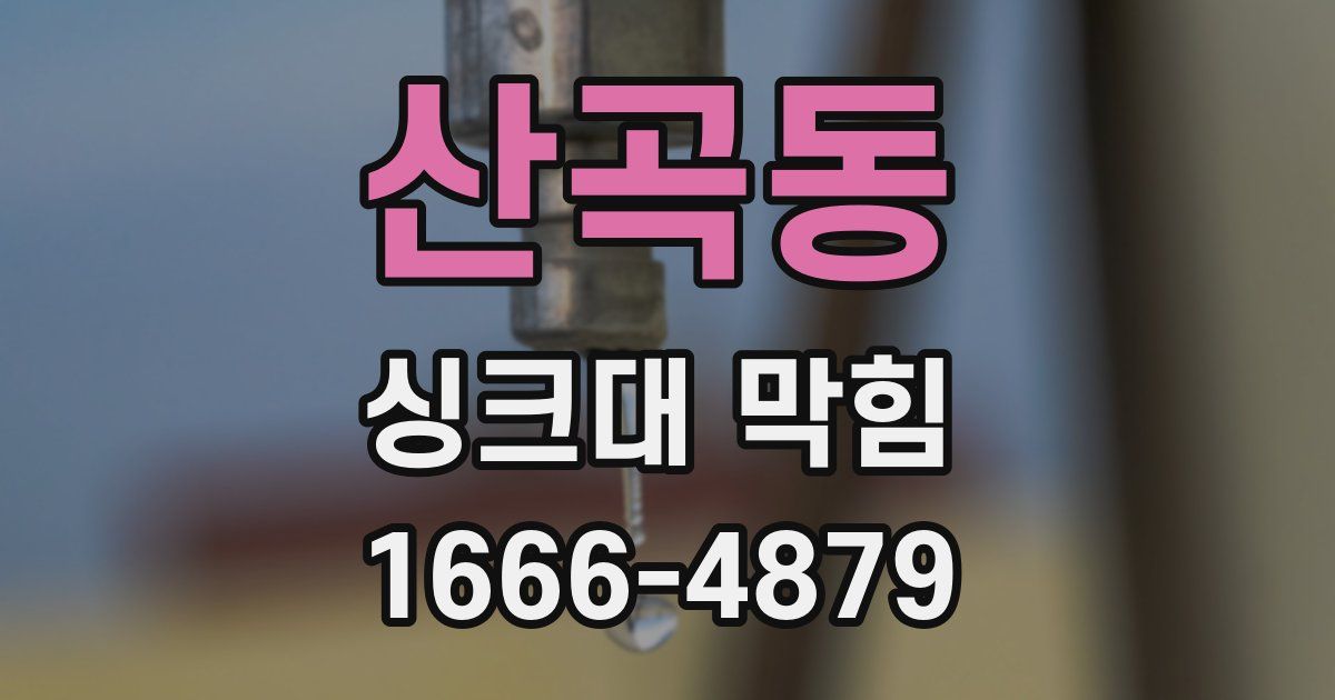 산곡동 싱크대 막힘