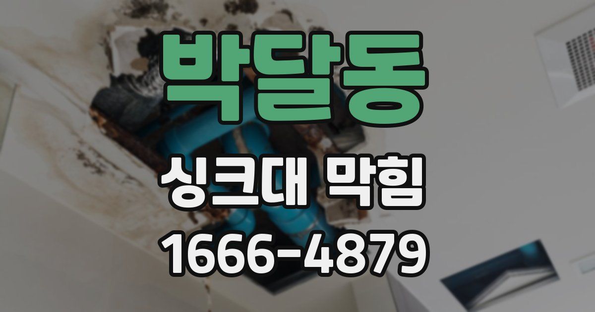 박달동 싱크대 막힘