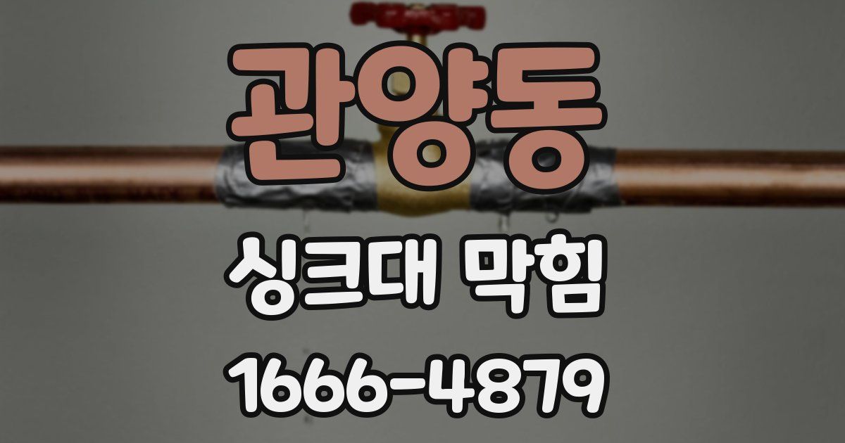 관양동 싱크대 막힘