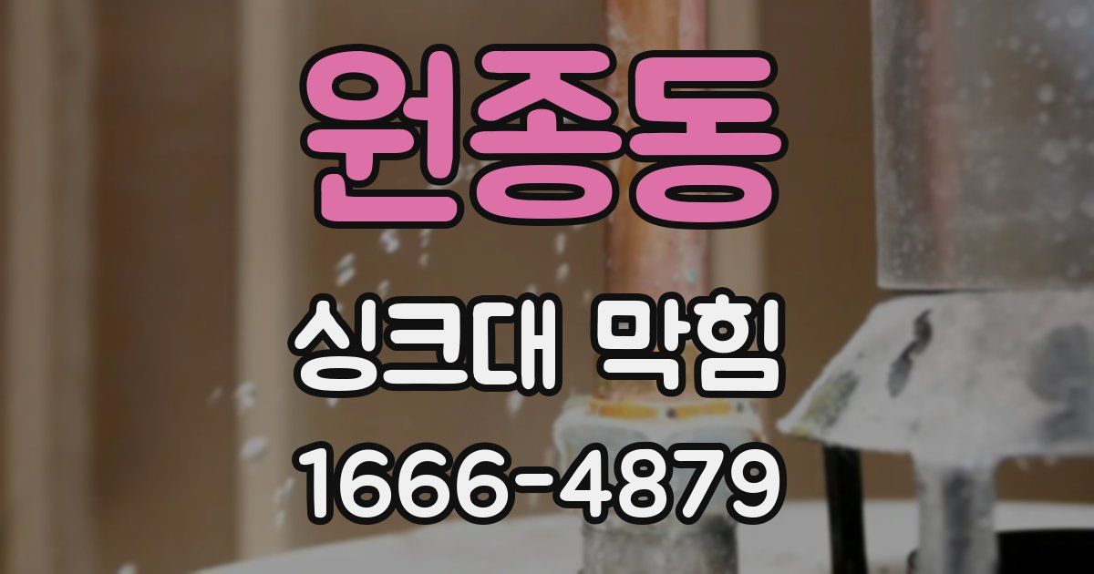 원종동 싱크대 막힘