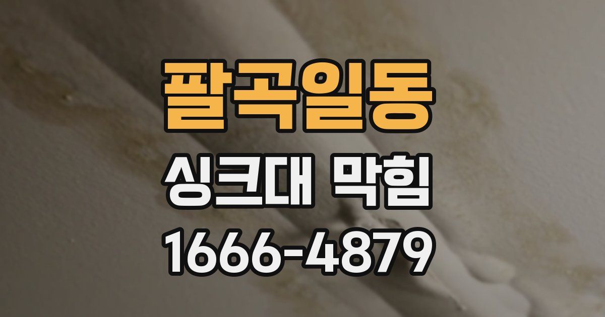 팔곡일동 싱크대 막힘