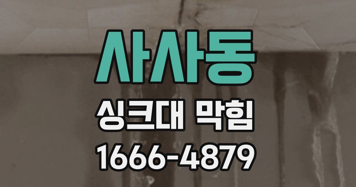 사사동 싱크대 막힘