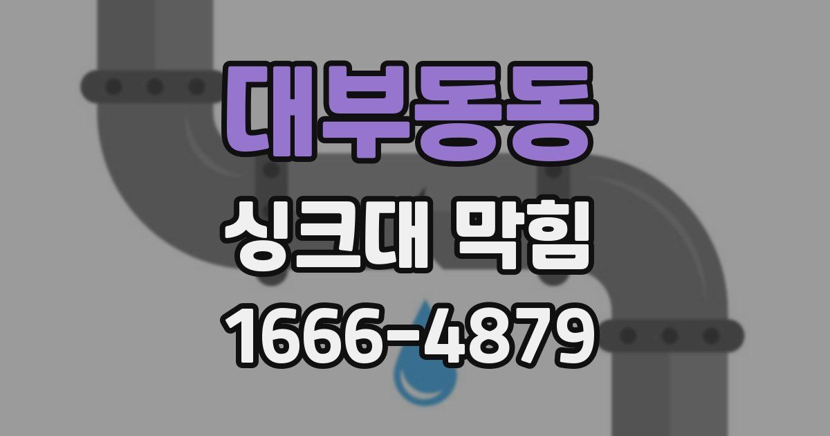 대부동동 싱크대 막힘