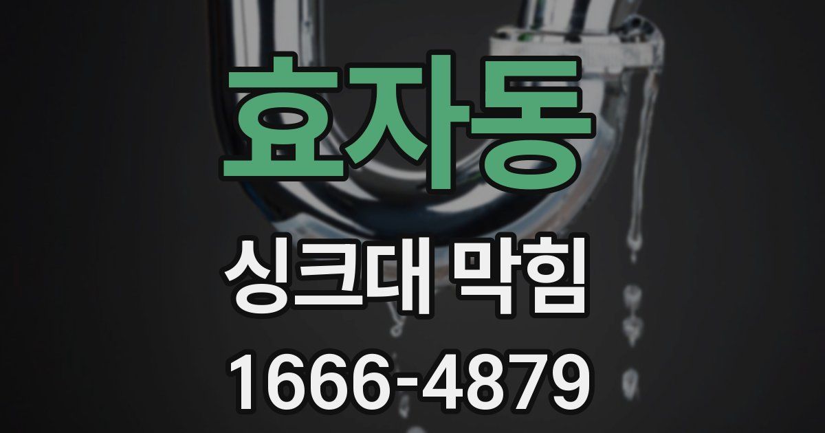 효자동 싱크대 막힘