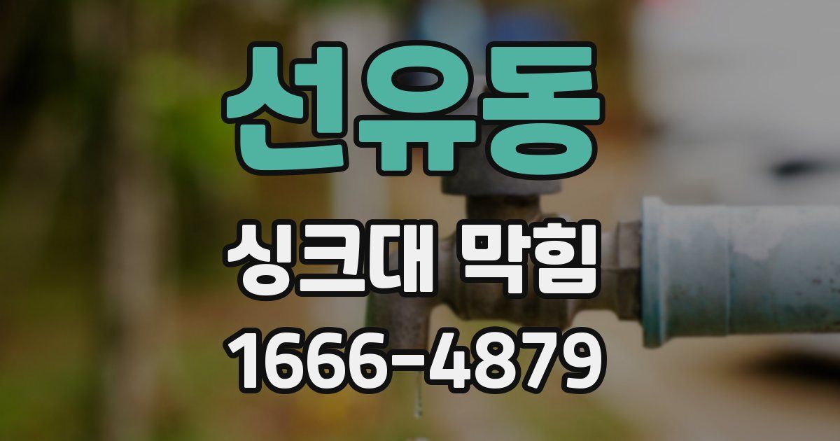 선유동 싱크대 막힘