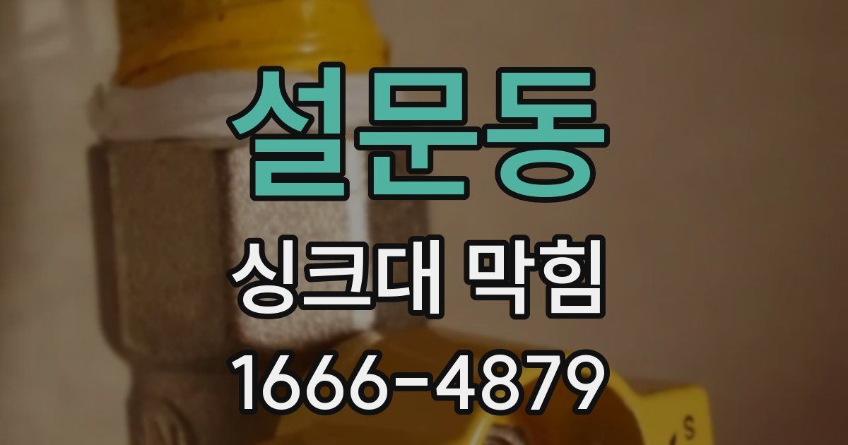 설문동 싱크대 막힘