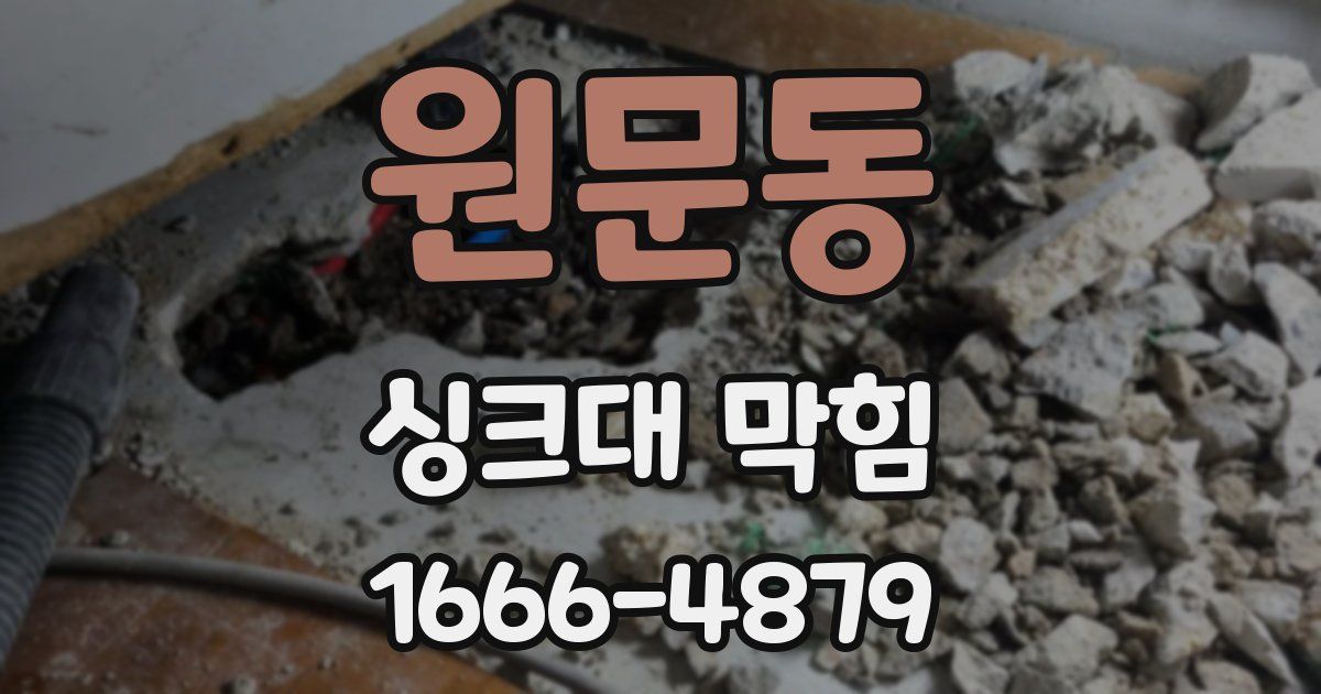 원문동 싱크대 막힘