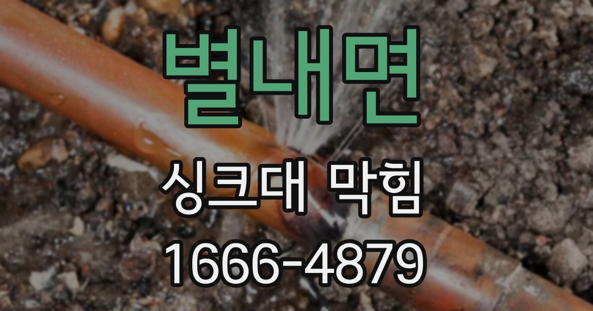 별내면 싱크대 막힘