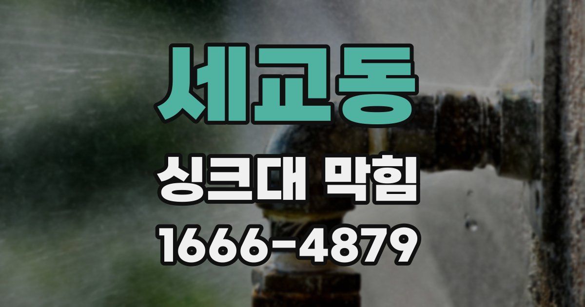 세교동 싱크대 막힘