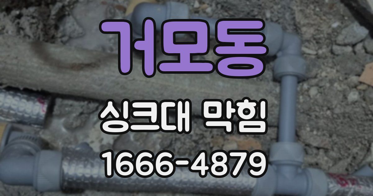 거모동 싱크대 막힘