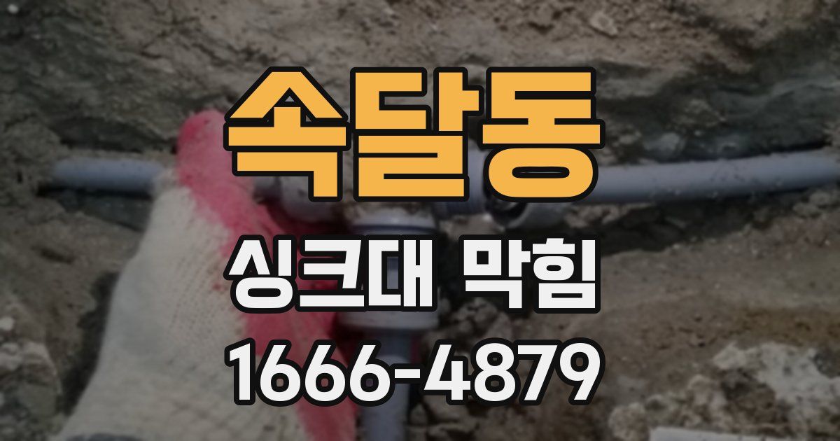 속달동 싱크대 막힘