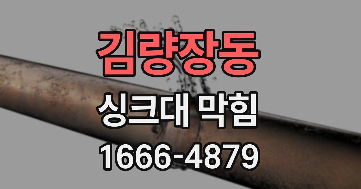 김량장동 싱크대 막힘