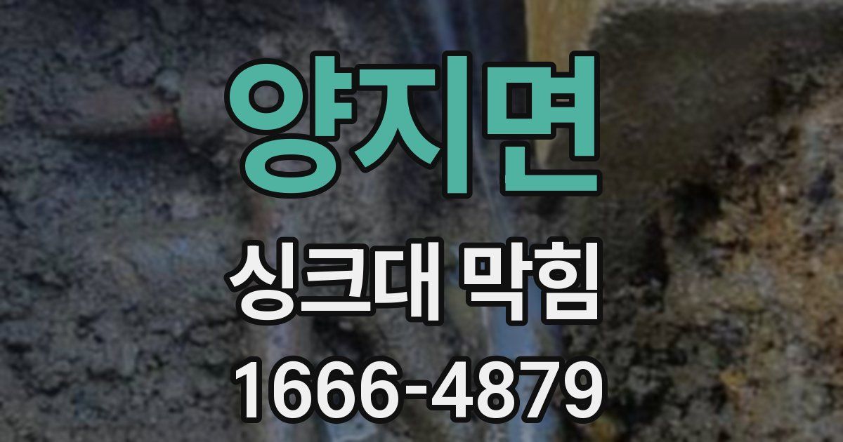양지면 싱크대 막힘
