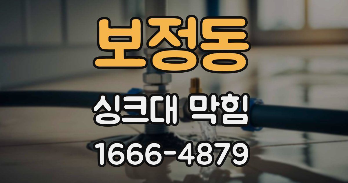 보정동 싱크대 막힘