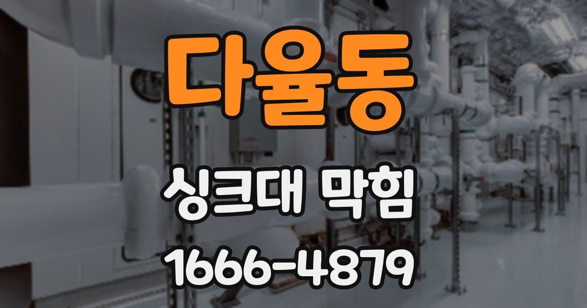 다율동 싱크대 막힘