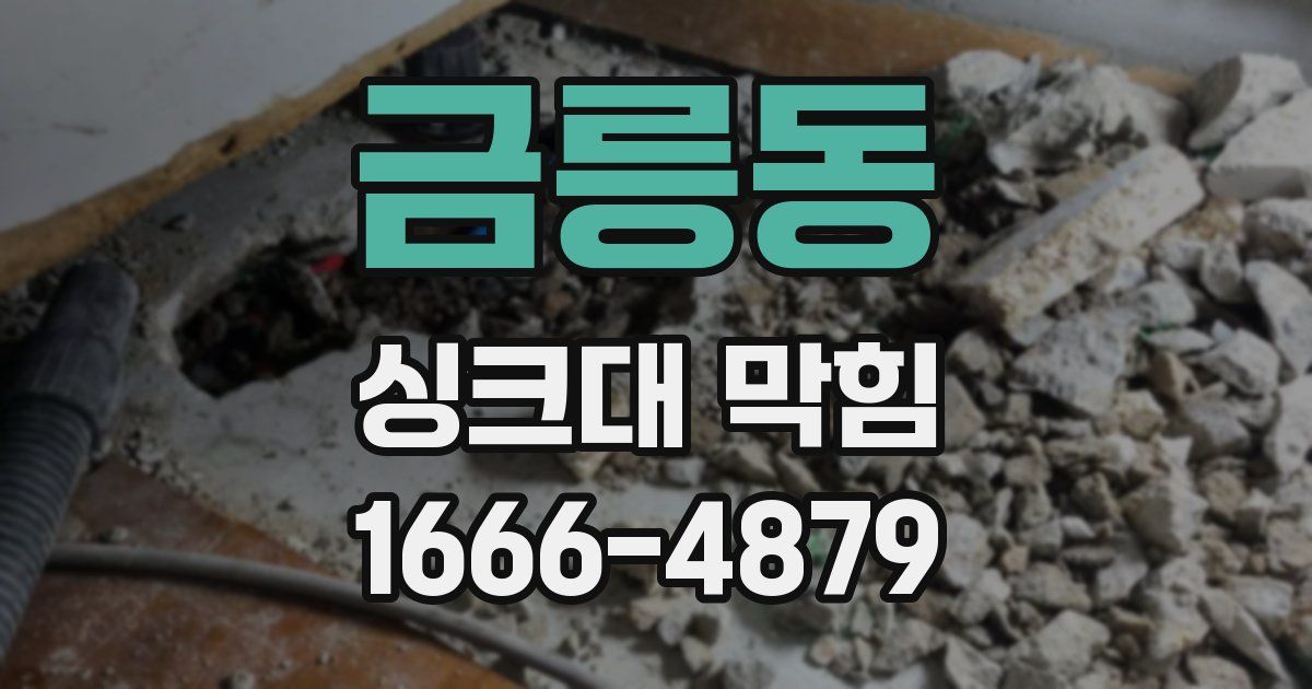 금릉동 싱크대 막힘