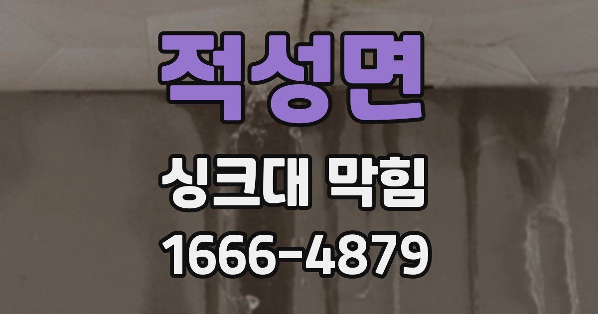 적성면 싱크대 막힘