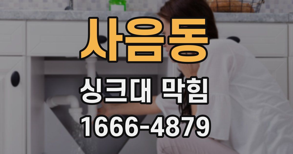 사음동 싱크대 막힘