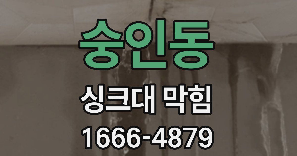 숭인동 싱크대 막힘