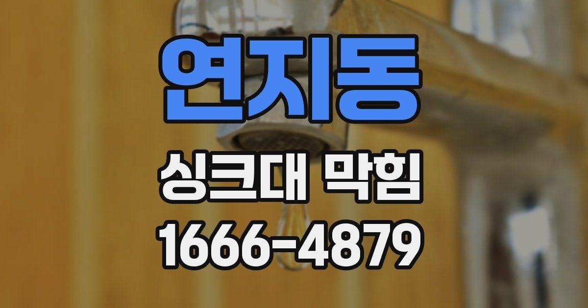 연지동 싱크대 막힘