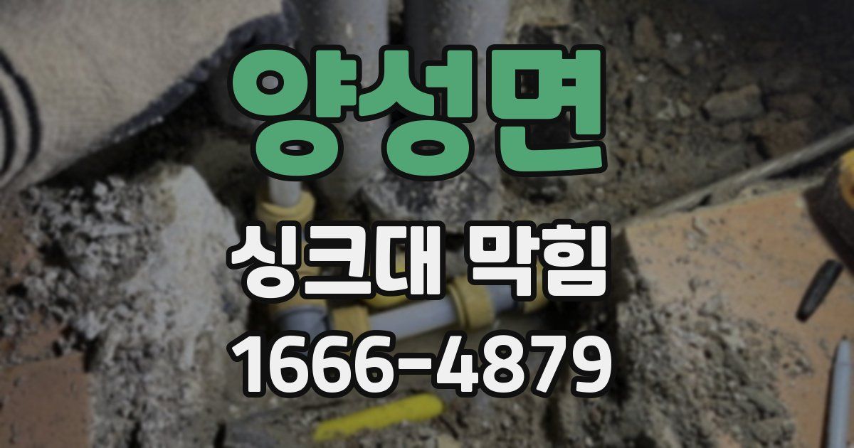 양성면 싱크대 막힘
