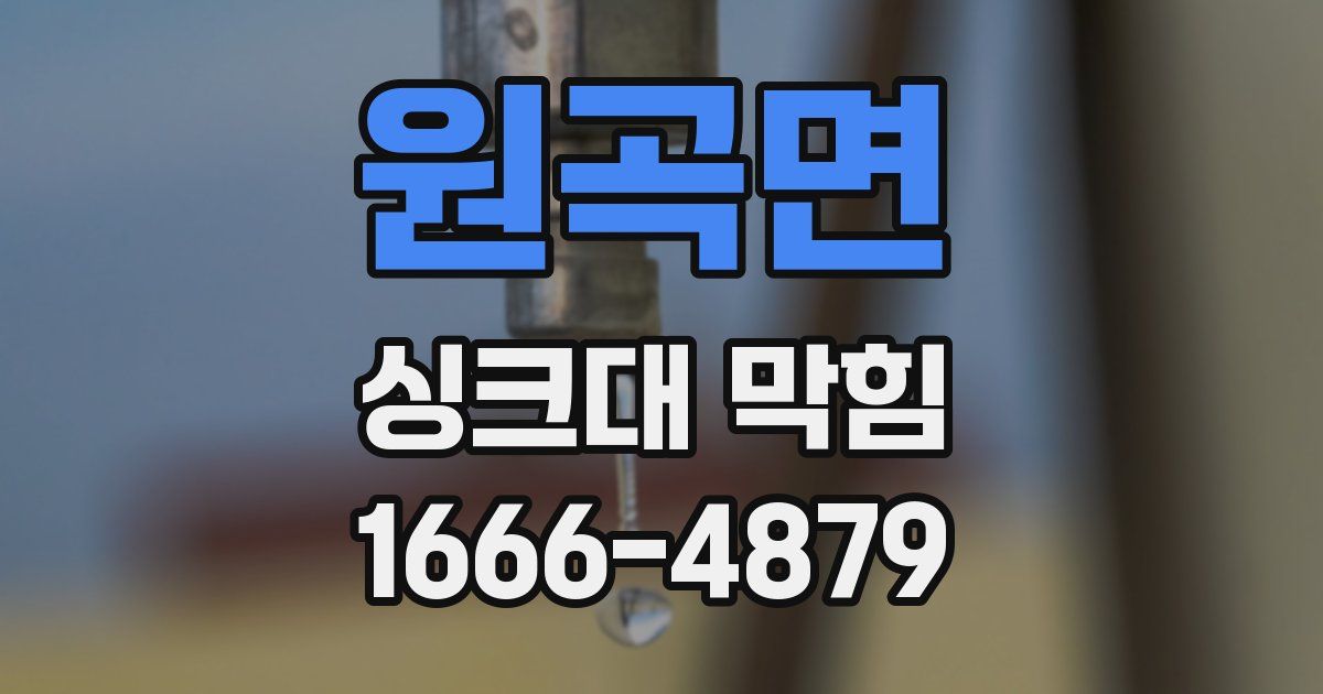 원곡면 싱크대 막힘